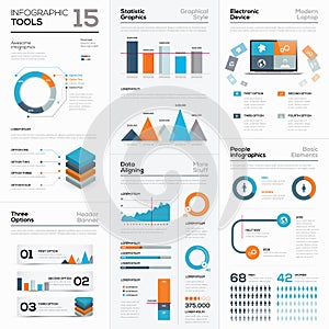 Modern infographic business elements and vector tools