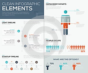Modern infographic data visualization with people and timelines photo