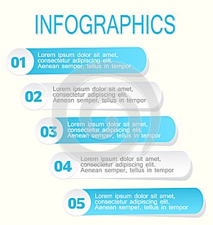 Modern infographic design template blue and white