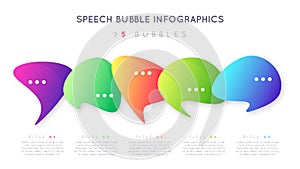 Modern infographic design, template, concept with five optional