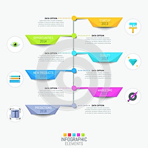 Modern infographic design template with vertical timeline