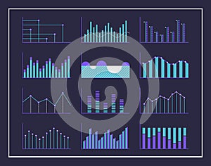 Modern infographic design chart set