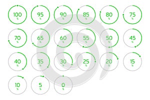 Modern Infographic Loading Circle Set - Green