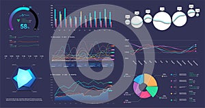 Modern infographic marketing data presentation. Graphic, circle infochart, diagram, online statistics, data analytics