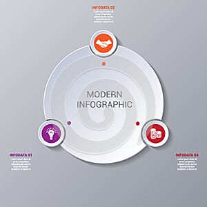 Modern Infographic numbered 3 options.
