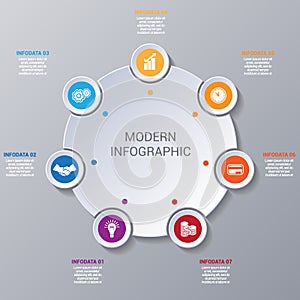 Modern Infographic numbered 7 options.