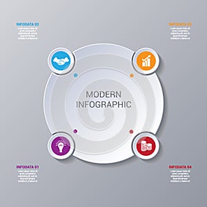Modern Infographic numbered 4 options.