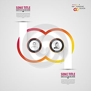 Modern infographic option banner. Abstract round infinity.