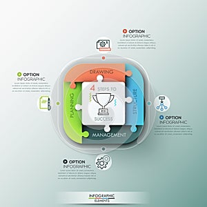Modern infographic options banner.