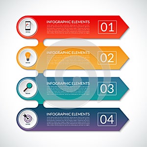 Modern infographic options banner with 5 steps, options, parts.