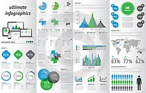 Modern infographic set with electronic devices. Ve