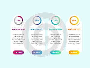 Modern Infographic Target Marketing Concept,Business concept with 4 options, steps or processes.