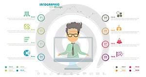 Modern Infographic Template stock illustration Bar Counter, Business, Chart, Choice, Circle