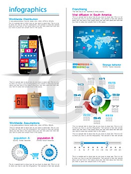 Modern Infographic with a touch screen smartphone