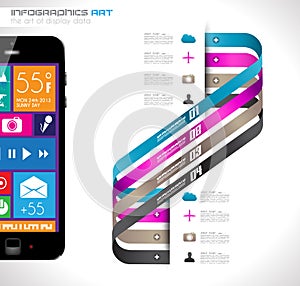 Modern Infographic with a touch screen smartphone i