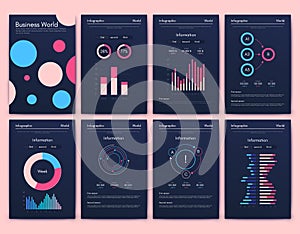 Modern infographic vector elements for business brochures. Use in website, corporate brochure, advertising and marketing