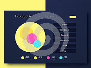 Modern infographic vector elements for business brochures. Use in website, corporate brochure, advertising and marketing