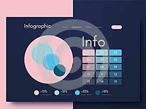 Modern infographic vector elements for business brochures. Use in website, corporate brochure, advertising and marketing