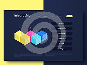 Modern infographic vector elements for business brochures. Use in website, corporate brochure, advertising and marketing