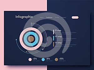 Modern infographic vector elements for business brochures. Use in website, corporate brochure, advertising and marketing