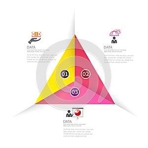 Modern infographics business design with 3 options options banne.