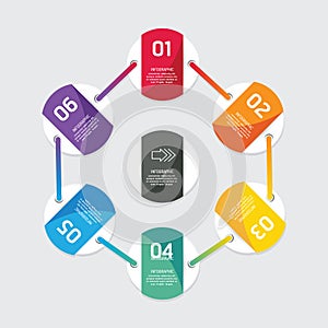 Modern infographics design options circle banner. Vector illustration. can be used for workflow layout, diagram, number