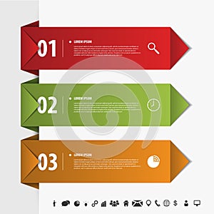 Modern infographics element origami style banner. Vector