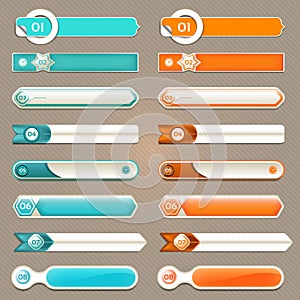 Infografias opciones formato publicitario destinado principalmente a su uso en sitios telarana. ilustraciones. capaz un piso usado despliegue, número opciones diseno de páginas telarana 