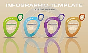 Modern infographics options template vector with colorful elipse on light brown background. Can be used for web photo
