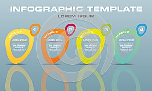 Modern infographics options template vector with colorful elipse on grey background. Can be used for web photo