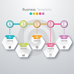 Modern infographics process template