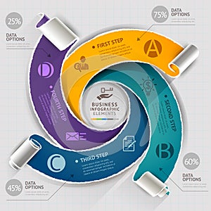 Modern infographics template torn paper style. photo
