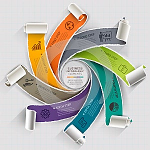 Modern infographics template torn paper style. photo