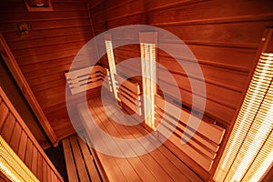 Modern infrared sauna in a wellness studio