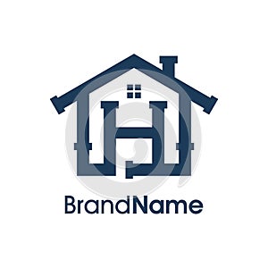 Modern Initial H Home Plumbing Logo