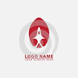 modern initial A rocket logo icon