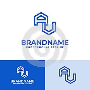 Modern Initials AU Logo, suitable for business with AU or UA initials