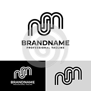 Modern Initials NM Logo, suitable for business with NM or MN initials