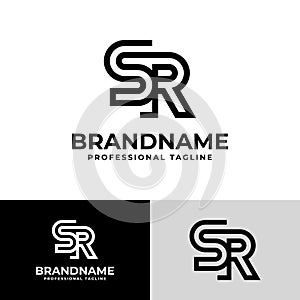Modern Initials SR Logo, suitable for business with SR or RS initials