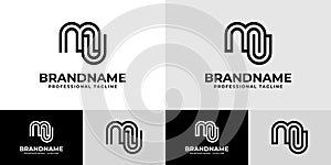 Modern Initials UM Logo, suitable for business with UM or MU initials photo