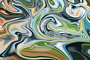 Modern ink in water textured paper. Colorful marbling texture. Liquid acrylic pattern. Floating colors on surface.