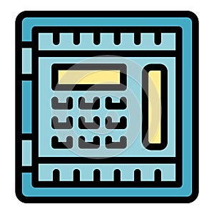 Blue intercom system with buttons for communication