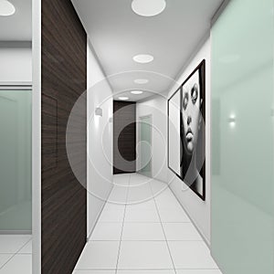 Modern interior. 3D render