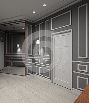 Modern interior. 3D render