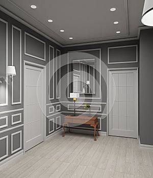 Modern interior. 3D render