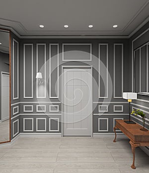 Modern interior. 3D render