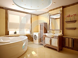 Modern interior of a bathroom