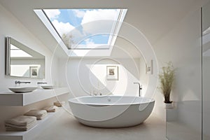 Modern interior bathtub background bathroom interior house