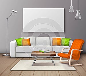 Modern Interior Colors Mockup Realistic Poster