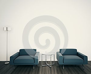 Modern interior couch 3d rendering